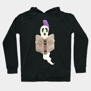 Rory the Curious Punk Ghost Hand Drawn Spooky Halloween Ghost Artwork in Watercolor and Ink Hoodie